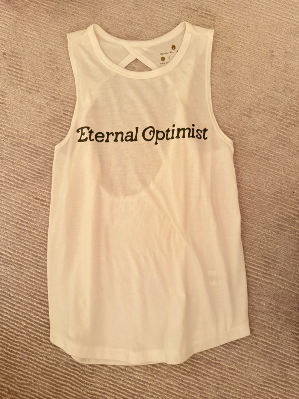 Eternal Optimist Graphic White Tank Top